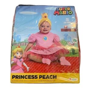 Super Mario Princess Peach Costume NEW 12-18 mos Nintendo Pink Halloween